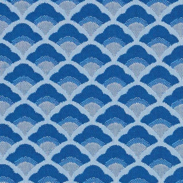 Modern Sample - Schumacher Wilhelm Fabric in Blue For Sale - Image 3 of 3