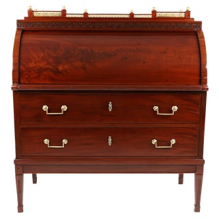 Empire Cylinder Secretaire in Mahogany, 1810 For Sale