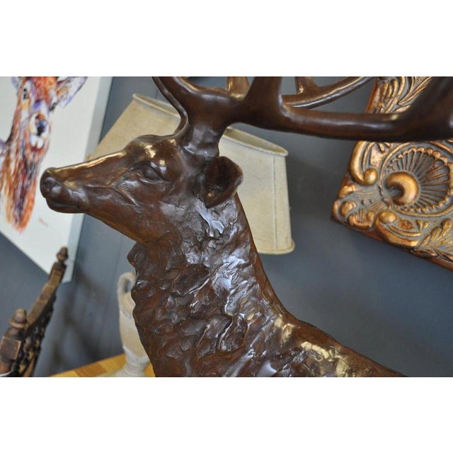 Metal Stag Sculpture in Bronze For Sale - Image 7 of 13