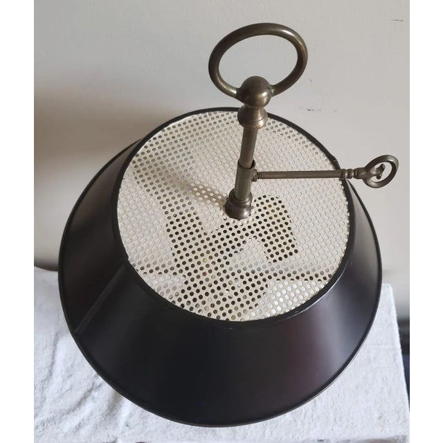 1972 Chapman Solid Brass Bouillotte Lamp With Tole Shade For Sale In Washington DC - Image 6 of 10
