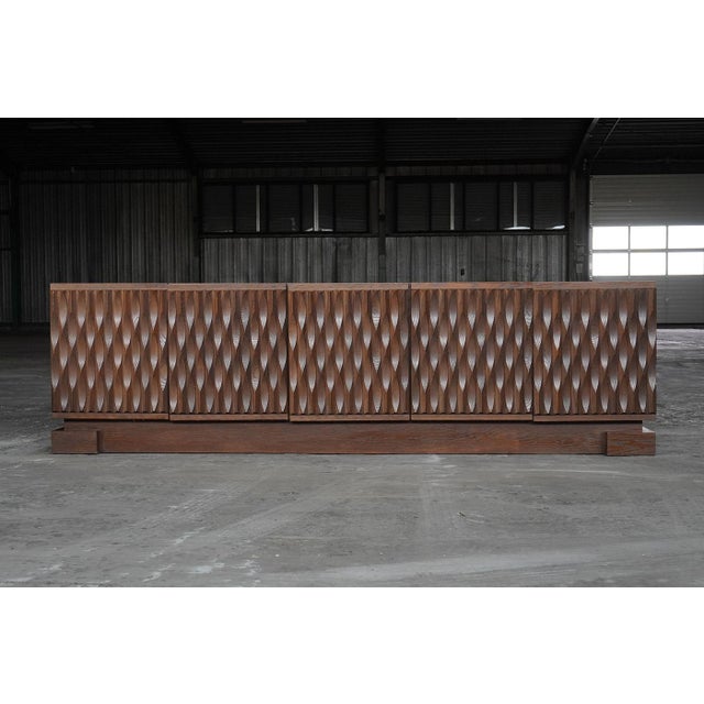 1970s Niagara Sideboard in Stained Oak from Maison Aurora, Belgium, 1970s For Sale - Image 5 of 11