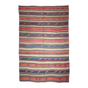 1940s Handmade Turkish Kilim Rug - 4' 7'' X 6' 7''