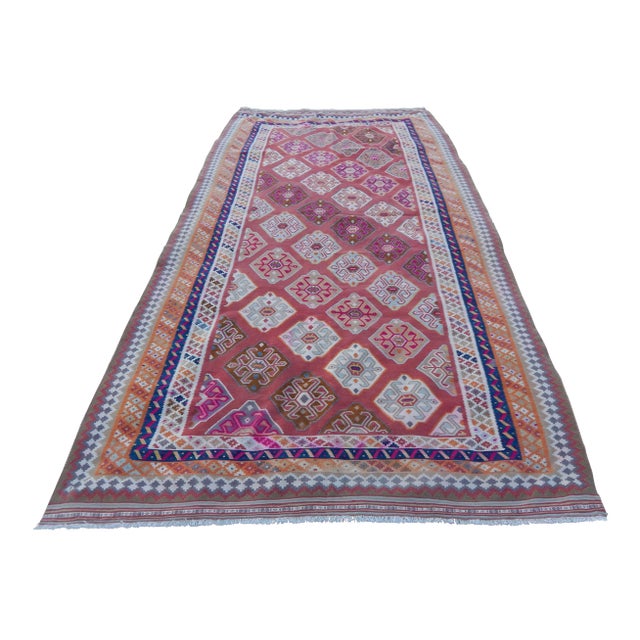 Vintage Anatolian Turkish Kilim Rug 5′1″ × 9′8″ For Sale