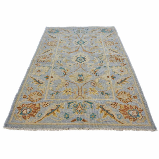 Afghan Sultanabad Masters Wool 3 x 5 Grey, Ivory, Rust & Teal Handmade Area Rug #1143768
