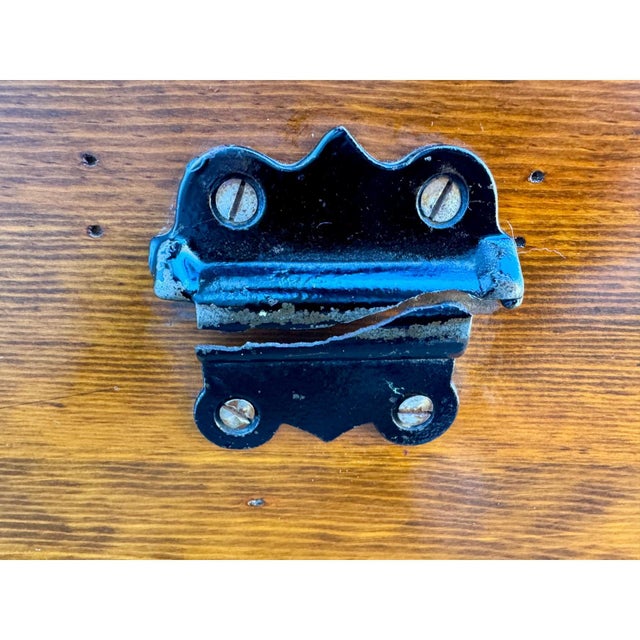 Vintage Wooden Hope Chest W/ Yale Lock – Solid Wood Blanket Chest on Casters For Sale - Image 10 of 17