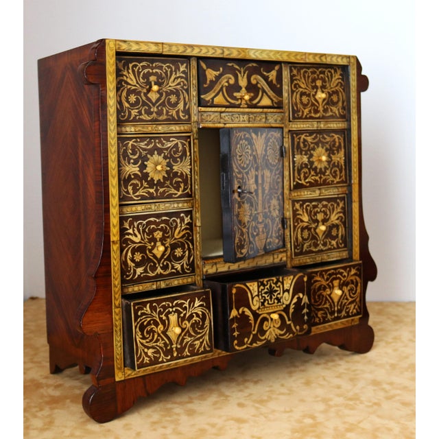 Baroque 18th Century Baroque Inlaid Coin Cabinet For Sale - Image 3 of 18