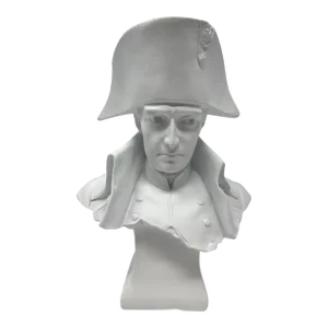 White Hand-Painted Bust Sculpture of Emperor Napoleon Bonaparte