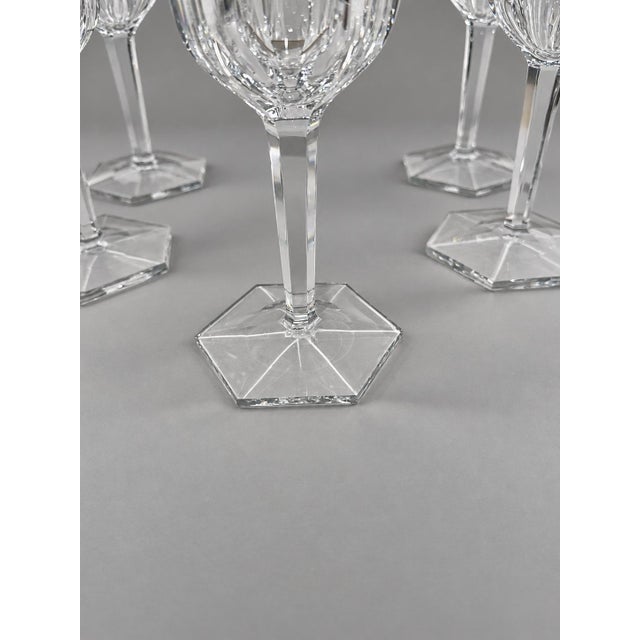Mid 20th Century Set of 8, Baccarat France "Malmaison" Pattern Crystal Water Goblets For Sale - Image 5 of 7