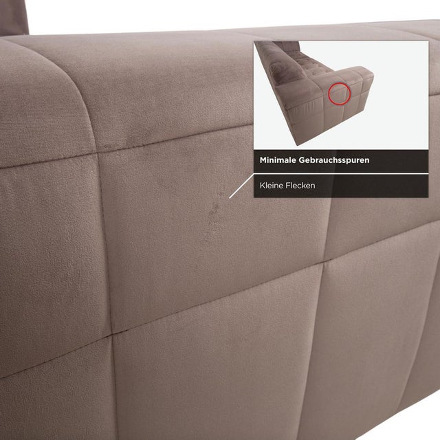 Bloom Velvet Fabric Three-Seater Light Grey Beige Taupe Sofa by Iconx Studios For Sale - Image 5 of 11