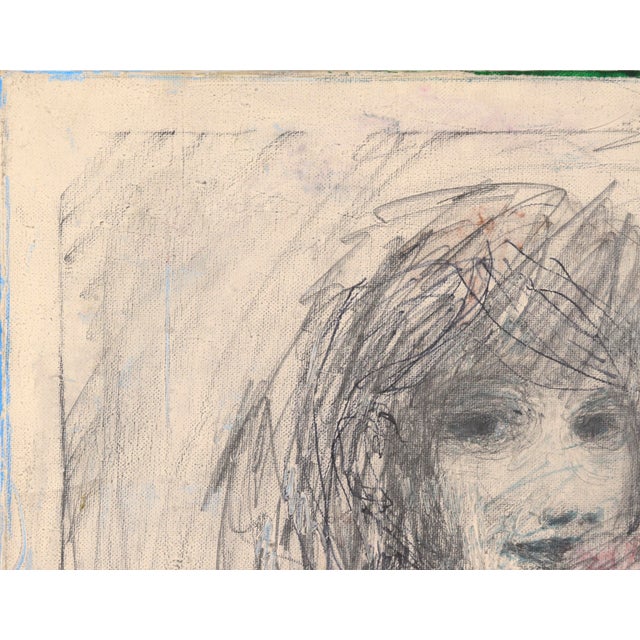 Contemporary Contemporary Abstracted Portrait of a Girl With a Flower For Sale - Image 3 of 8