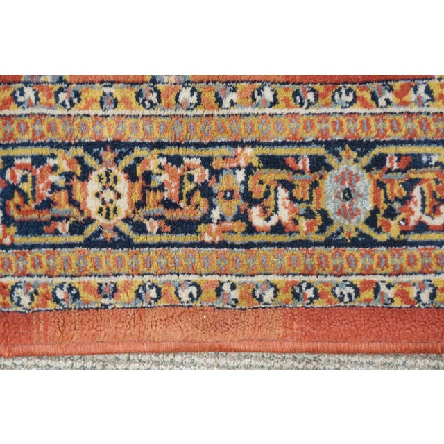 Vintage Belgian Oriental 100% Wool Floral Rug Runner Carpet Mat 46" X 65" For Sale - Image 12 of 13