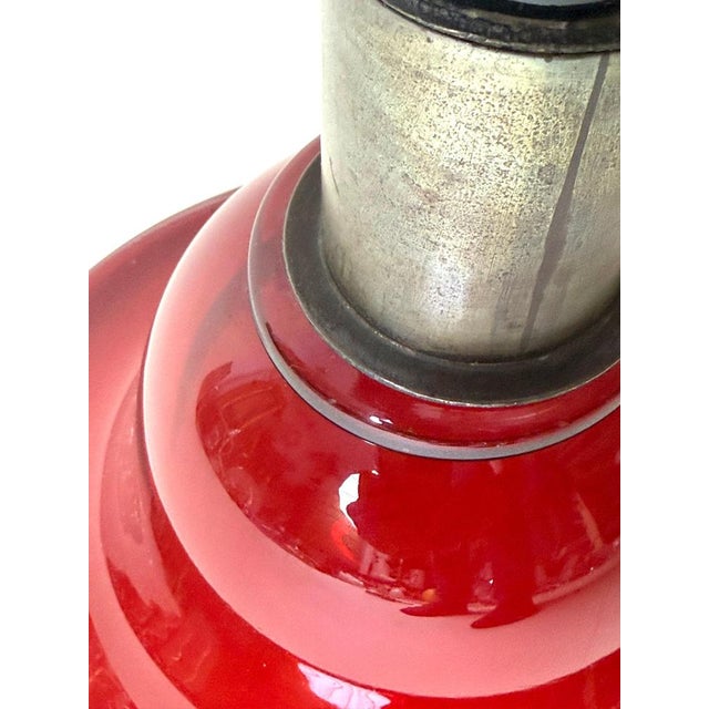 Art Glass Murano Ruby Red Floor Vase, Italy, 1960s For Sale - Image 9 of 18