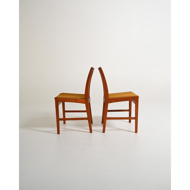 Scandinavian Teak Chairs with Padded Seats, 1960s, Set of 4 For Sale - Image 4 of 12