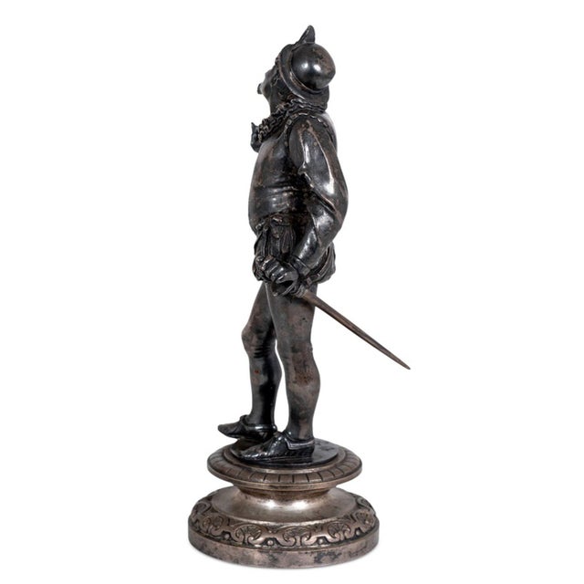 Emile Coriolan Hippolyte Guillemin (French, 1841-1907) Standing Swordsman Silvered Bronze Sculpture, late 19th century,...
