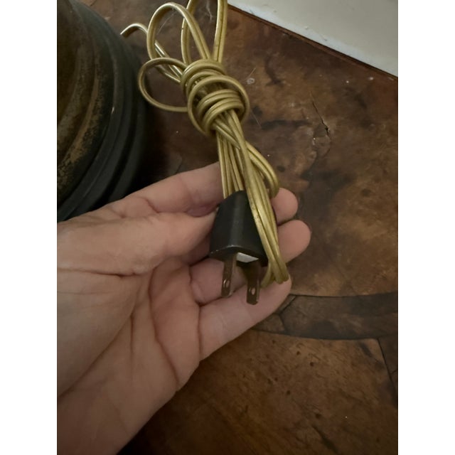 Vintage Heavy Brass Lamp For Sale - Image 12 of 12