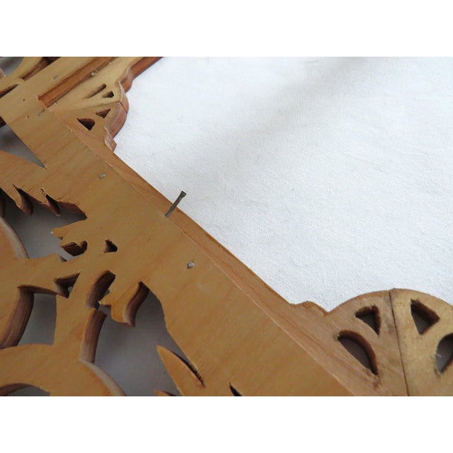 Wood Folk Art Fretwork Wood Frame for Picture or Mirror With Griffins Fits 9 1/4" X 7" For Sale - Image 7 of 7