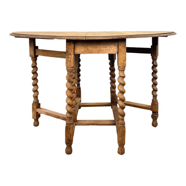 Late 19th Century French Oak Small Gate Leg Table For Sale