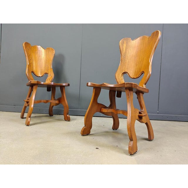 Dutch Rustic Oak Dining Chairs, 1960s, Set of 6 For Sale - Image 6 of 12