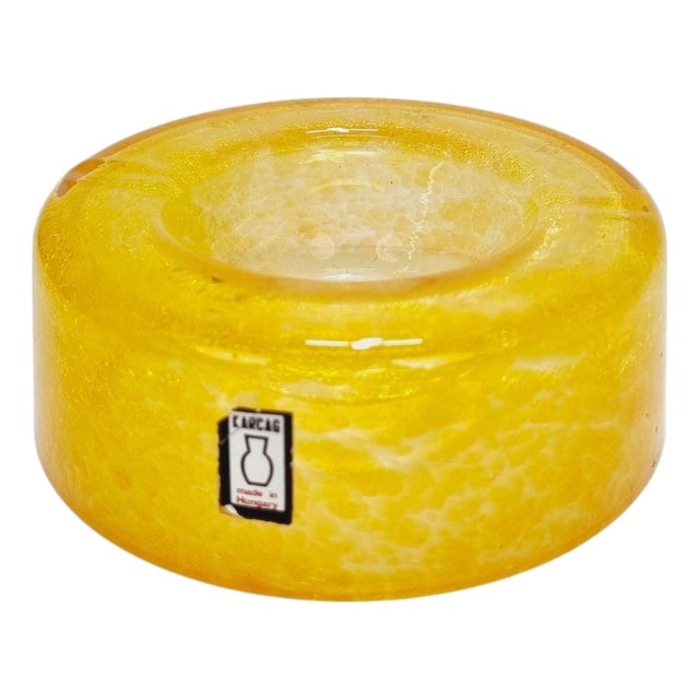 Vintage Hungarian Art Glass Veil Ashtray from Karcag, 1970s For Sale