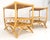 Wood Pair Rattan Bamboo Grass Cloth Top Two Tier End Side Tables Stands Magazine Rack For Sale - Image 7 of 14