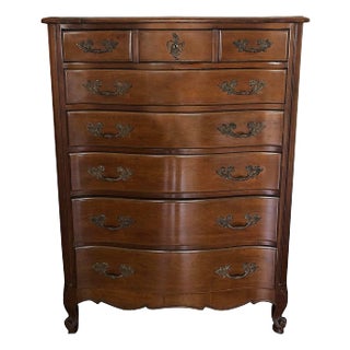 Antique French Provincial Chest of Drawers or Tall Dresser by National Furniture Co. (Mt. Airy) For Sale