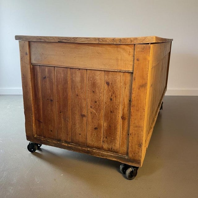 Vintage Industrial Beech and Sycamore Bakers Table For Sale - Image 14 of 15