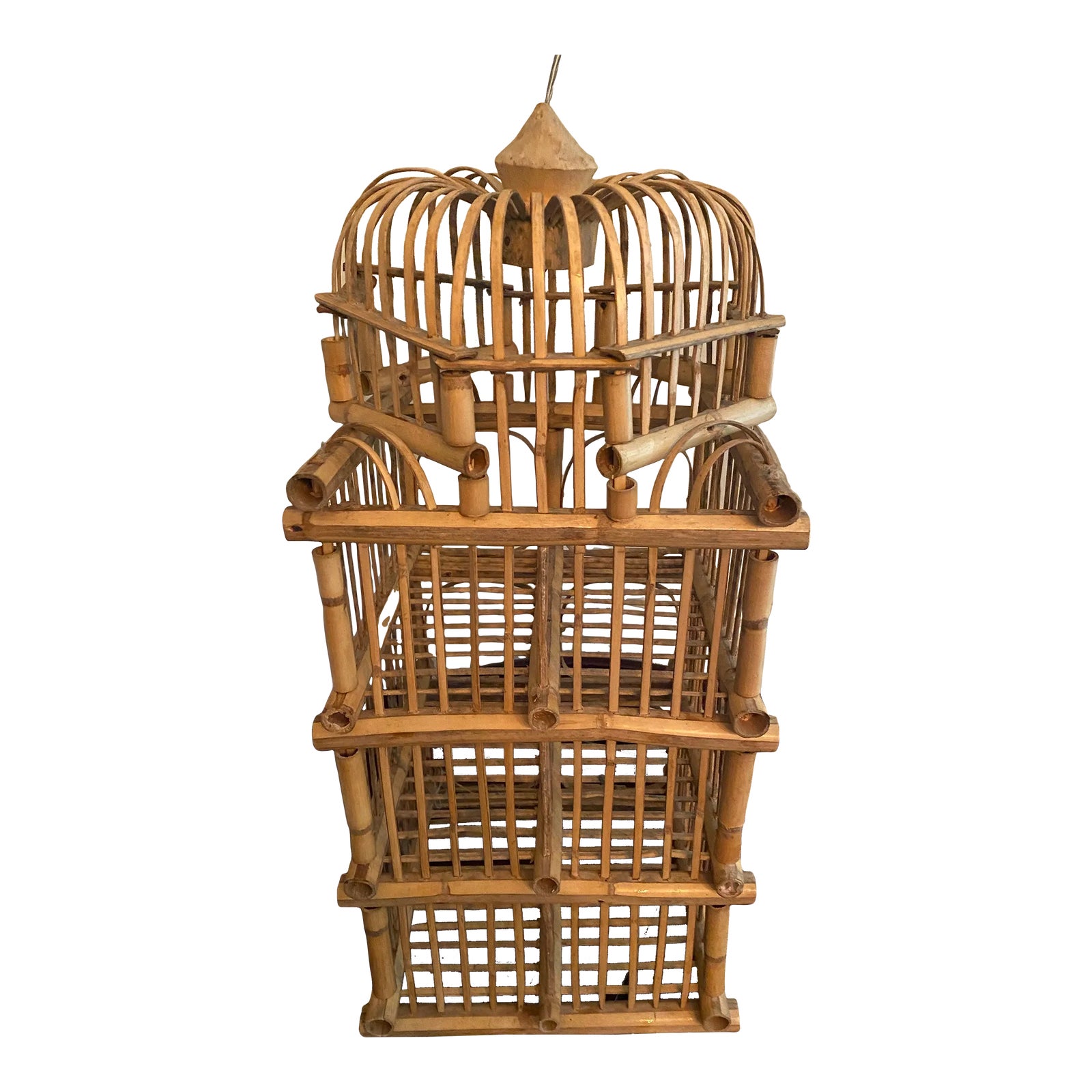 1970s Vintage Rattan Pagoda Style Wine Rack | Chairish