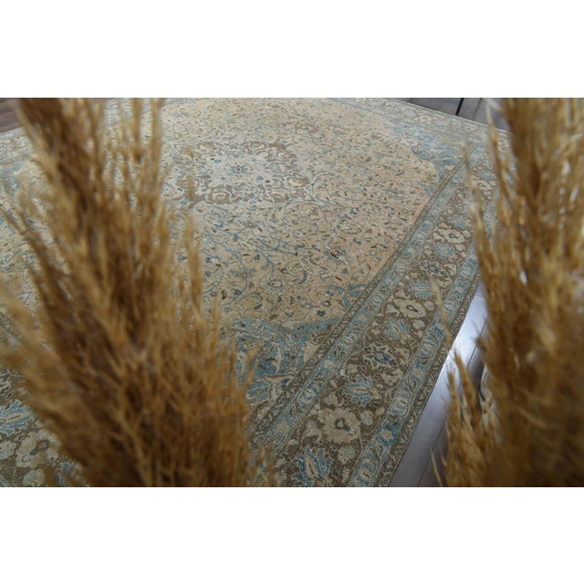 1960s Vintage Persian Handmade Wool Cotton Yellow Area Rug For Sale - Image 11 of 11