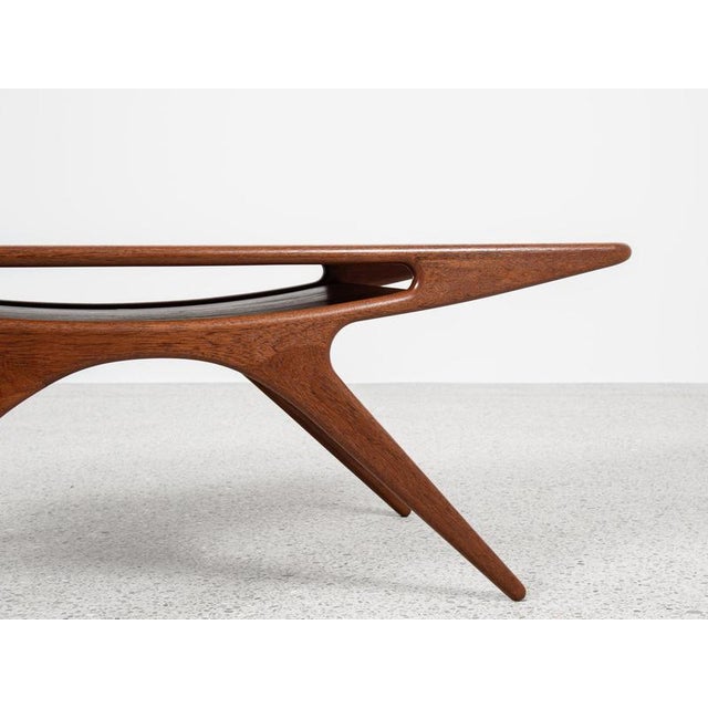 Brown Mid-Century Danish Smile Coffee Table in Teak by Johannes Andersen for Silkeborg For Sale - Image 8 of 11