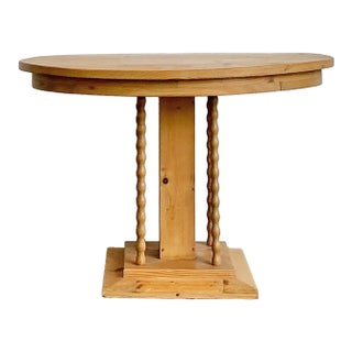Vintage Knotty Pine Turned Wood Side Table For Sale