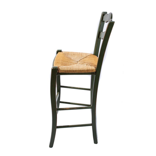 Italian Barstool with Plaid Seat Cushions For Sale - Image 4 of 13