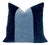 Navy and Blue Color Block Velvet Throw Pillow For Sale