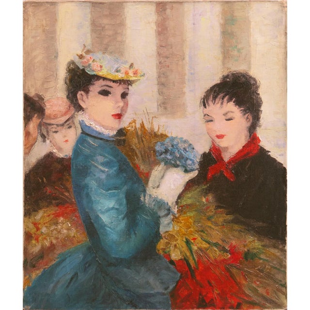 Almond 'Paris, Flower Market' by Francois Gerome, Young Mademoiselles, Gamines Des Fleurs, Jeunes Filles For Sale - Image 8 of 8