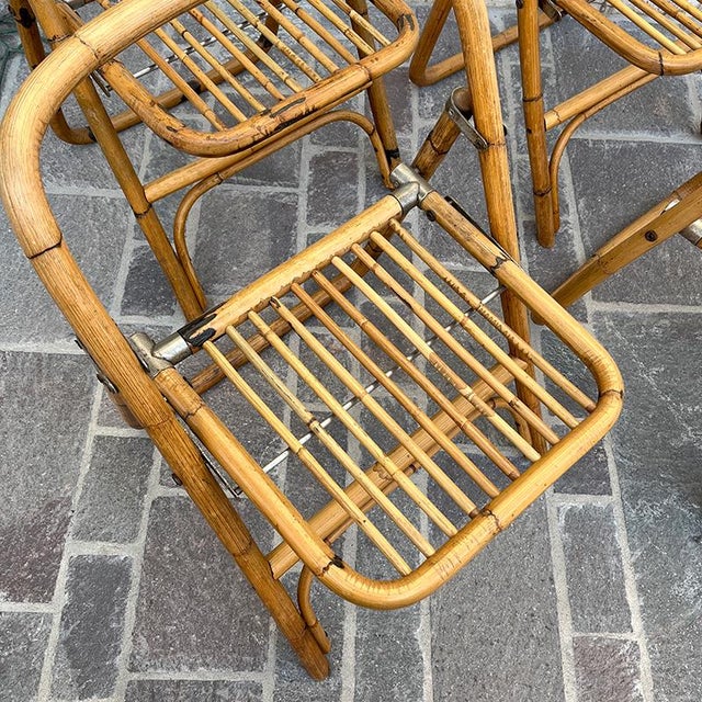 Bamboo Folding Chair from Dal Vera, Italy, 1950s For Sale - Image 12 of 17