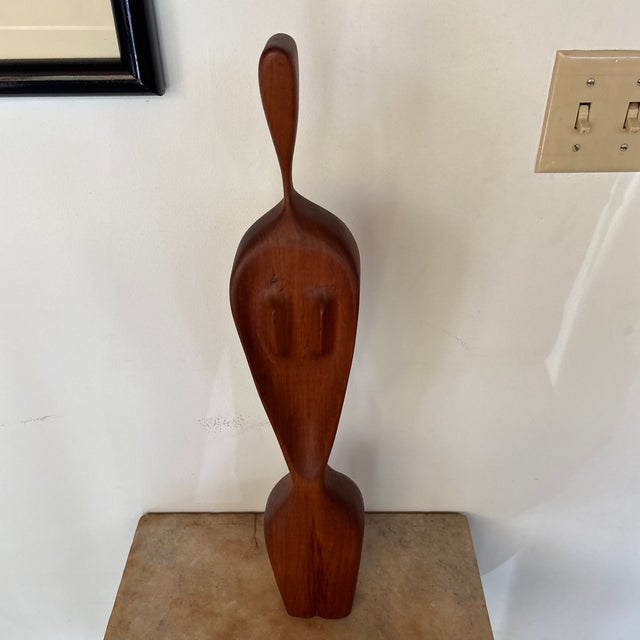 Danish Modern Figural Teak Carved Sculpture For Sale - Image 6 of 11