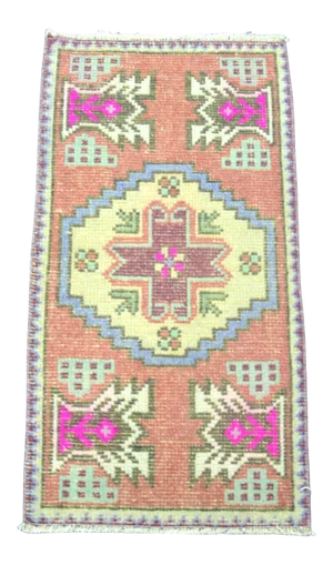 Vintage Geometric Design Turkish Multicolor Rug