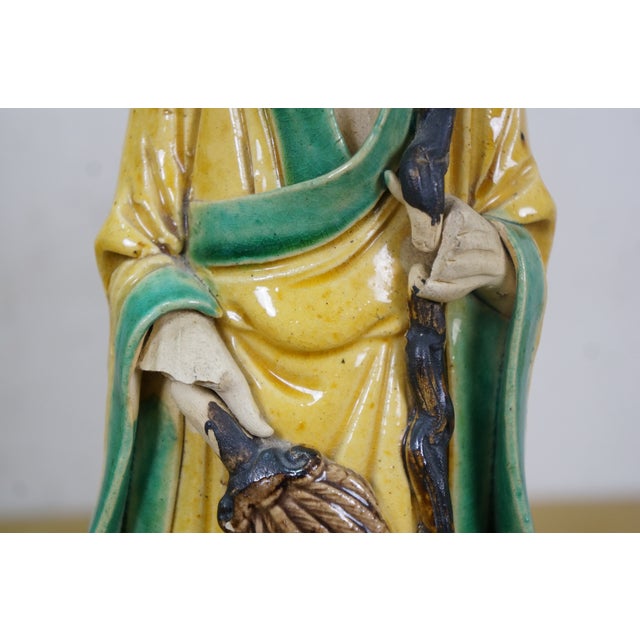 5 Chinese Shiwan Ceramic Polychrome Mudmen Figurines Statues 10" For Sale - Image 14 of 18