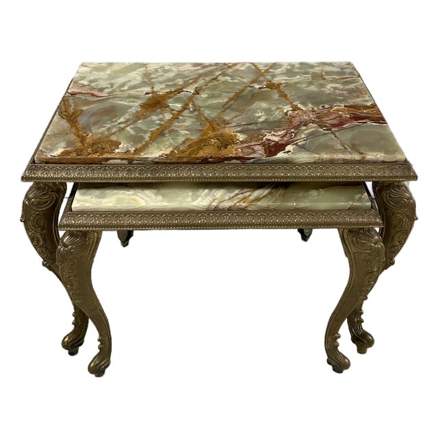 Victorian Onyx Nesting Tables For Sale