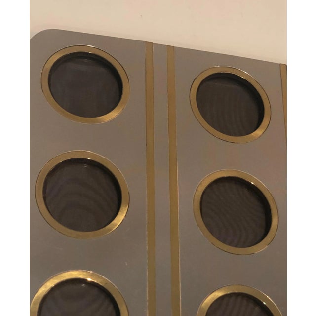 Brushed Steel and Brass Pictures Frame, French, Circa 1970 For Sale - Image 9 of 13