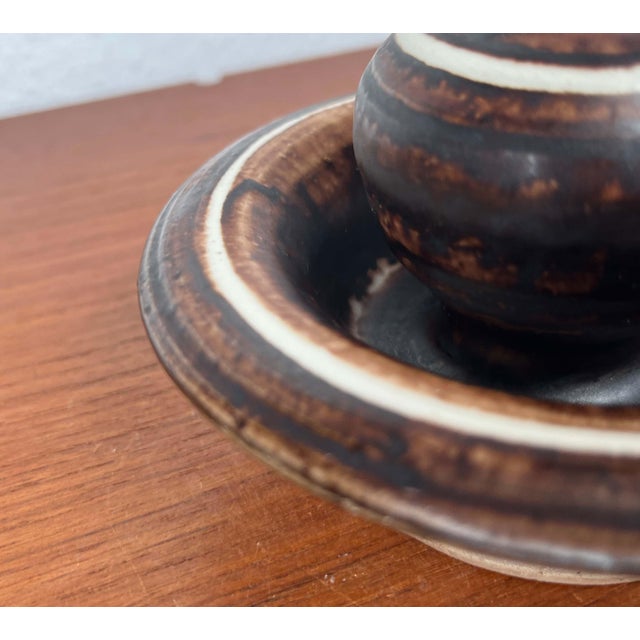 Mid 20th Century Mid-Century Modern Danish Studio Pottery Candleholder by Lise Eder for Lise Keramik, 1960s For Sale - Image 5 of 15