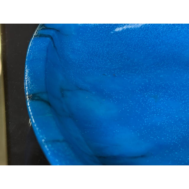 Mid 20th Century Mid Century Italian Blue Dyed Alabaster Ashtrays Catchalls Made in Italy - A Pair For Sale - Image 5 of 7