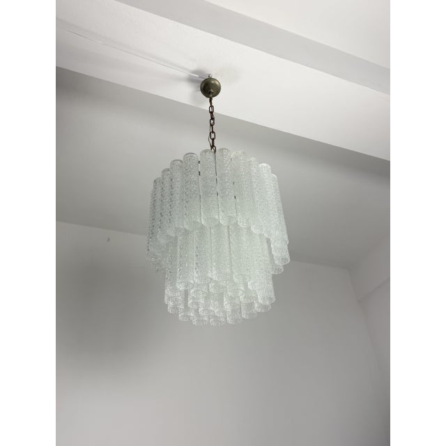 Mid-Century Modern Murano Glass Chandelier in the style of Venini, 1950s For Sale - Image 8 of 16
