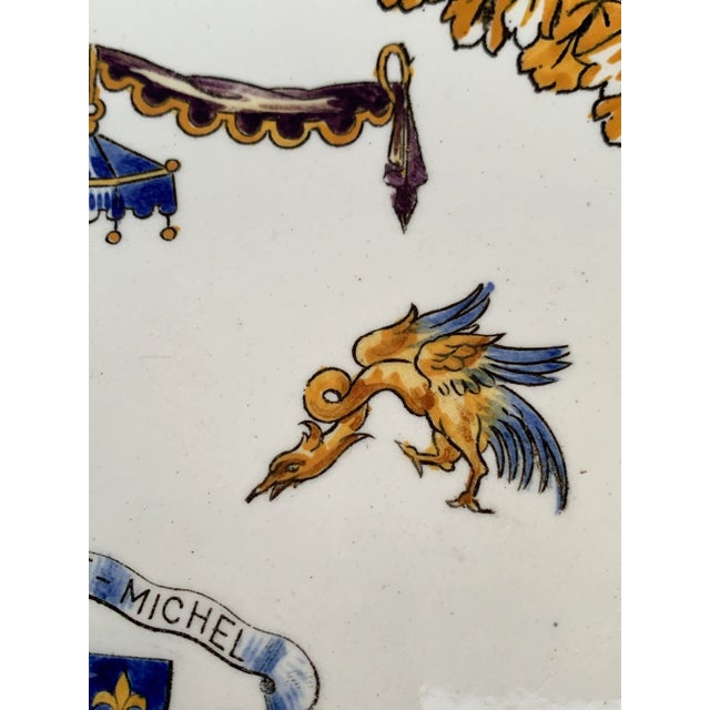 French Vintage Neoclassical French Porcelain Mont Saint Michel Wall Plate For Sale - Image 3 of 10