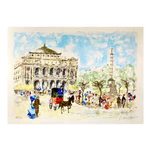 Urbain Huchet Paris, Le Chatelet C. 1980 Reproduction Print
