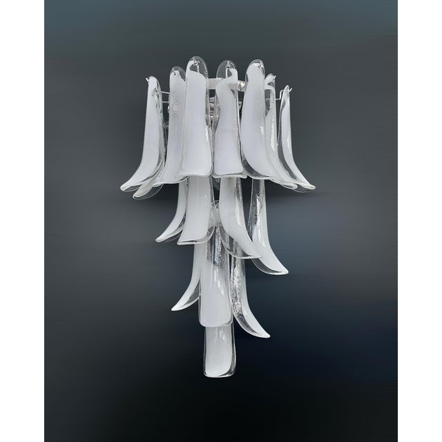 Vintage Italian Lattimo Murano Glass Petals Wall Lights, 1990, Set of 2 For Sale - Image 11 of 16