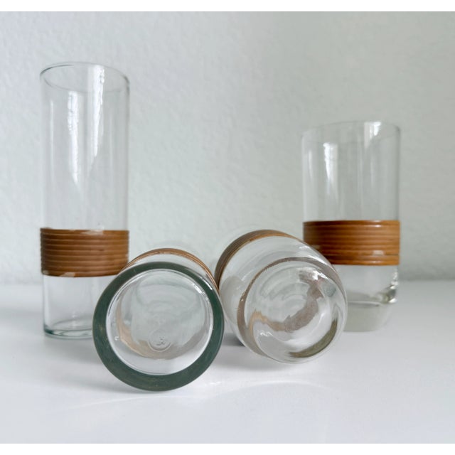 Transparent 1940s Carl Auböck Rattan Wrapped Drinking Glasses- Set of 4 For Sale - Image 8 of 8