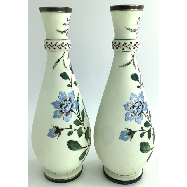 Mid 19th Century Rare Antique Pair Franz Pallme-Koenig Vases, Large 18", Signed, Pre-1887, Czech, Victorian For Sale - Image 5 of 12