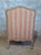 Louis XV Bergère Chair with Cerused Finish in Coral Striped Linen, 1890s For Sale - Image 4 of 6