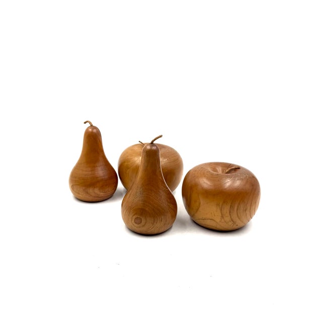 1960s Mid-Century Wooden Fruit Set in Cherry Wood, Italy, 1960s, Set of 4 For Sale - Image 5 of 11