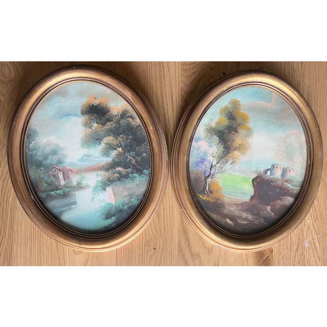 Untitled, 1950s, Oil & Wood, Set of 2 For Sale - Image 8 of 9